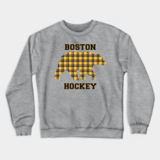 Plaid Boston Hockey Crewneck Sweatshirt